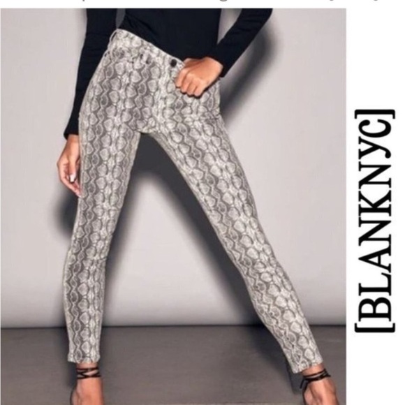 Blank NYC jeans Snake Print Pants skinny reade crop stretch NEW 30 baddie denim - Picture 2 of 5
